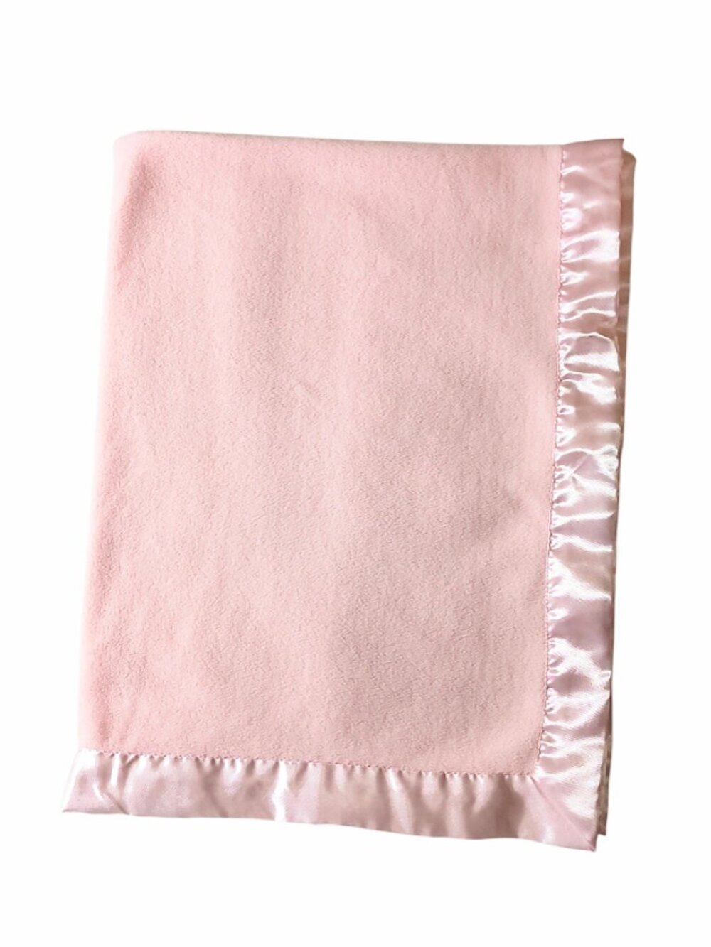 TL Care American Baby Pink Satin Trim Lovey Security Blanket 30" X 40"